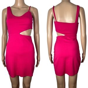 Revolve x h:ours Lambert Hot Pink Bodycon Cutout Mini Dress